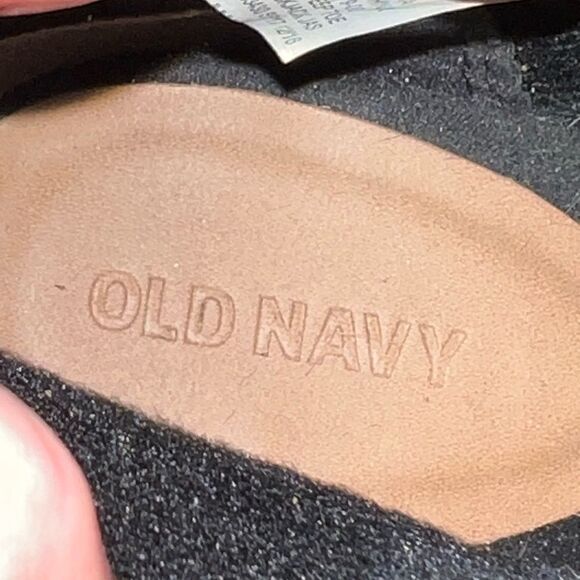 Old Navy black faux suede peep toe booties women’s size 7 - Picture 6 of 7